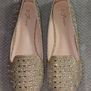 🏵Forever Women's Light Gold Glam Flats🏵